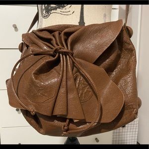 Vintage CARLOS FALCHI Leather Crossbody Hobo Bag